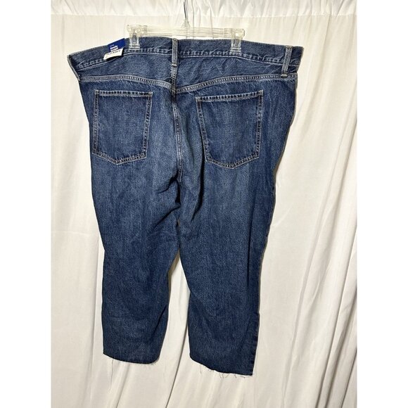 Old Navy High Rise Slouchy Straight Ripped Cut Off Jeans 26 High Rise Button Fly - Picture 2 of 15
